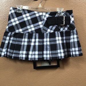 Black and white plaid mini skirt
